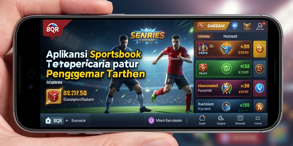 Tampilan layar utama 8QR dengan opsi taruhan olahraga.