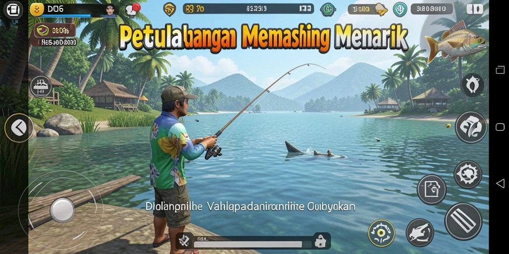 Screenshot D06 menampilkan petualangan memancing yang seru dan mendebarkan.