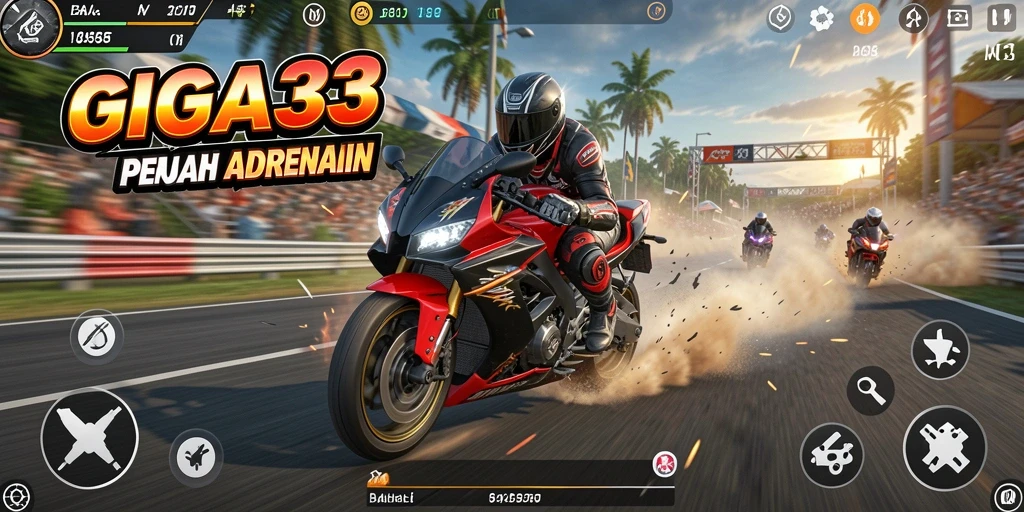 Gameplay seru dengan balapan motor yang mendebarkan.