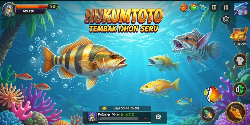 Gameplay seru dalam HUKUMTOTO saat berburu ikan.