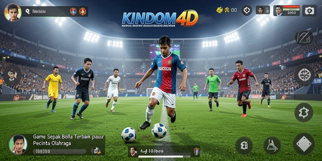 Screenshot menampilkan aksi intens dalam permainan sepak bola.