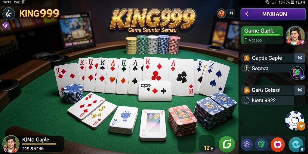 Screenshot gameplay KING999 menampilkan serunya bermain Gaple.
