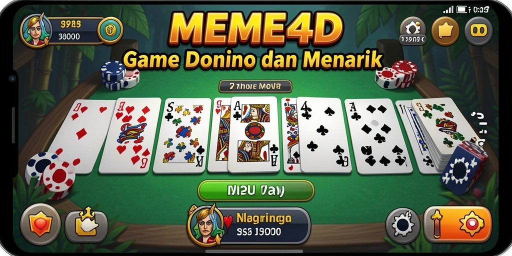 Tampilan utama gameplay Domino di MEME4D yang seru dan interaktif.