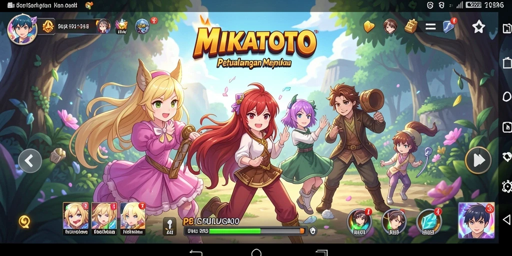 Tampilan gameplay seru di MIKATOTO dengan karakter Anime yang menawan.