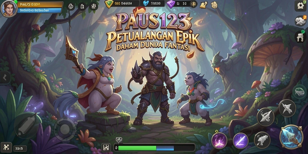 Screenshot menunjukkan aksi seru dalam pertarungan RPG di PAUS123.