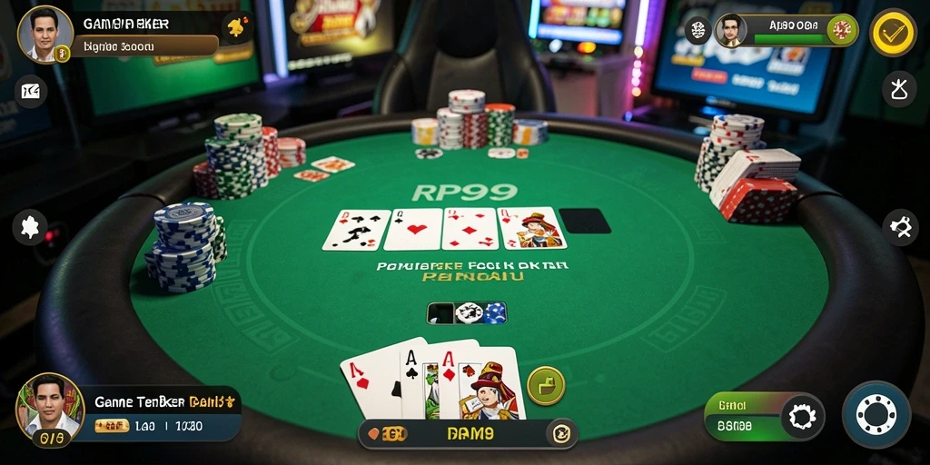 Gameplay Poker yang menegangkan dan penuh strategi di RP99.
