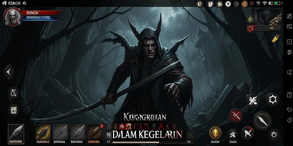 Gameplay RSNOK yang menakutkan dengan suasana menyeramkan.