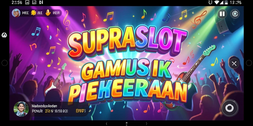 Tampilan gameplay <strong>SUPRASLOT</strong> yang menarik dengan alat musik virtual.