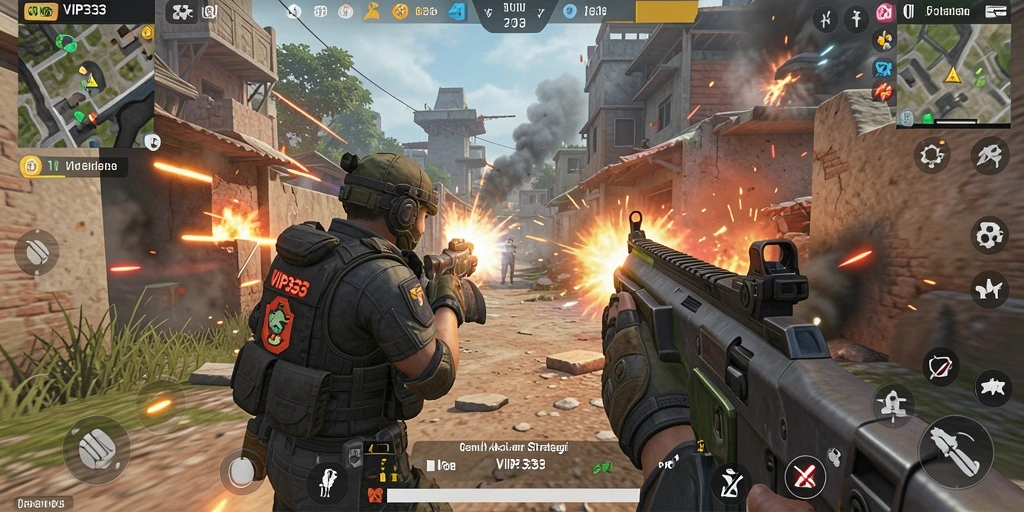 Gambaran gameplay intens dari <strong>VIP333</strong> dalam pertempuran FPS yang mendebarkan.