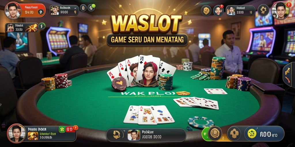 Tampilan gameplay WASLOT yang menengangkan dengan suasana Poker yang nyata.
